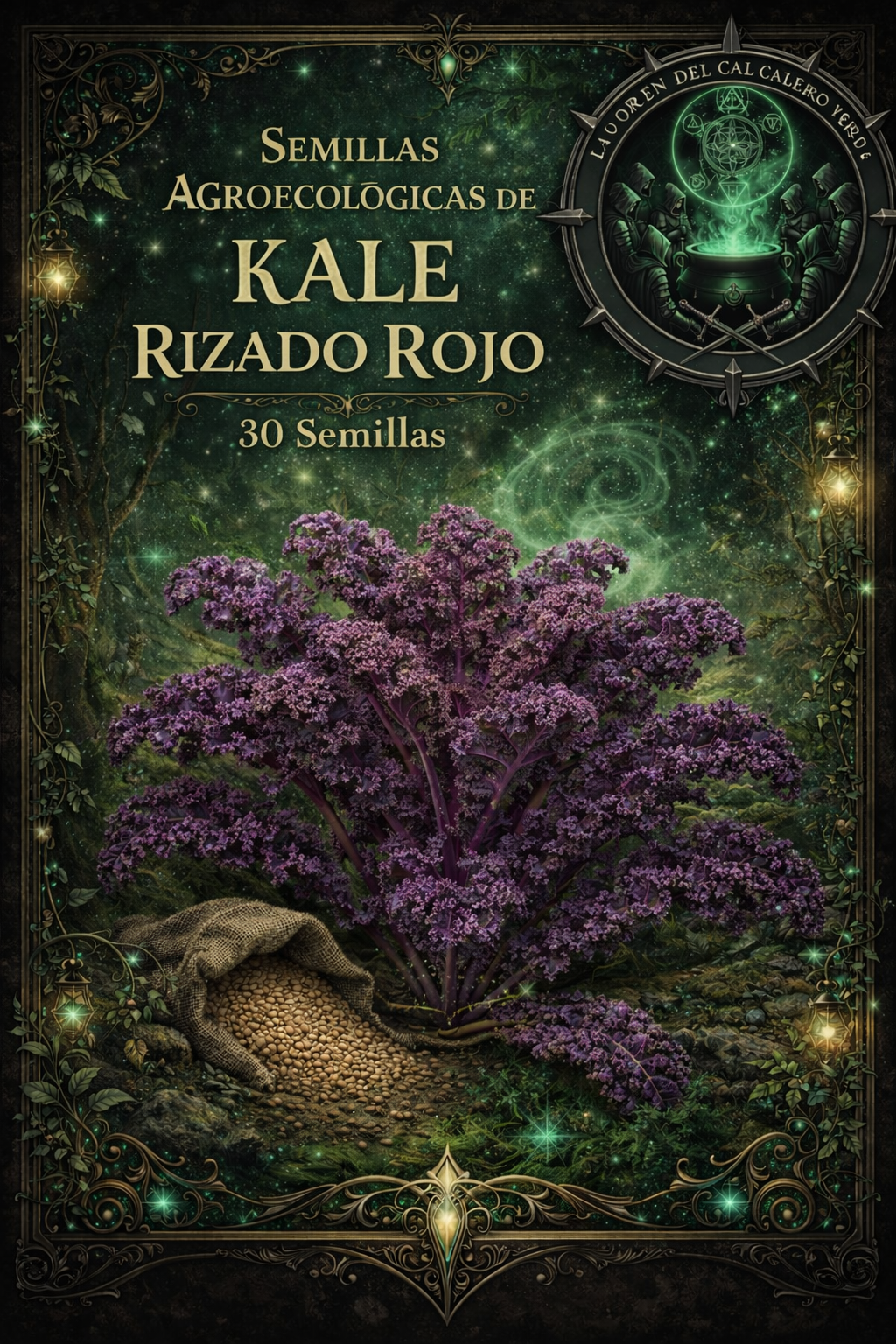 Semillas Agroecológicas de: Kale Rizado Rojo